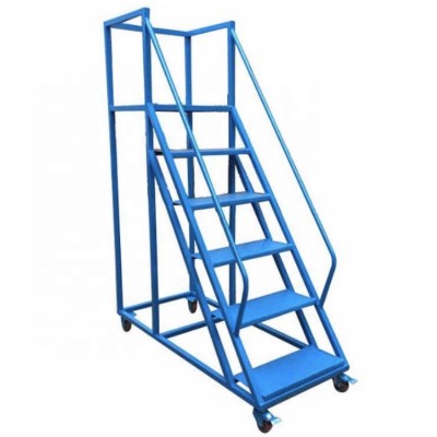 detachable warehouse wheels metal step ladder truck 1400*700*2700