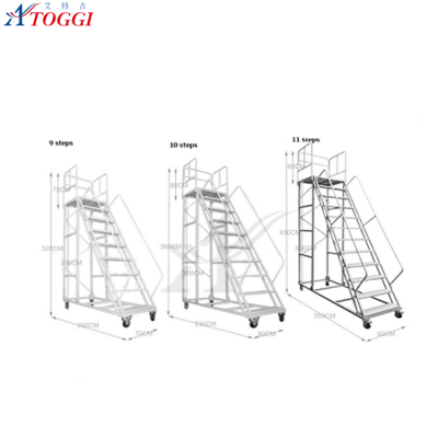 folding metal step ladder truck with wheels