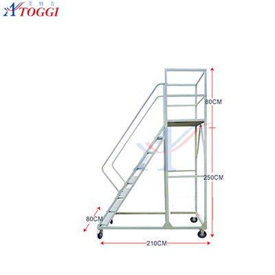 folding metal attic ladders with handrail