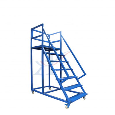 1.8m safety warehouse folding mobile ladder steps